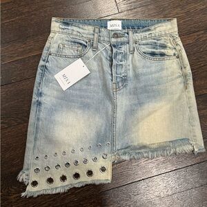 Misa Los Angeles Super Star Asymmetrical Jean Skirt